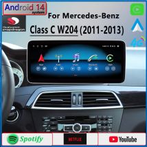 W204 Android 14 Qualcomm Per Mercedes Benz Classe C200 2011 2013 CarPlay Autoradio Navigazione GPS Netflix Multimedia Playe Schermo
