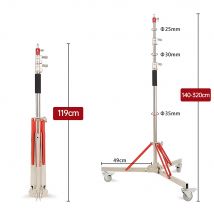 SH 320 cm Wytrzymały statyw oświetleniowy ze stali nierdzewnej z kółkami, regulowany statyw do