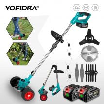 YOFIDRA Elektryczna Kosiarka Akumulatorowa Podkaszarka do Trawy Ogrodowej 100-135cm Długość Tnąca Narzędzie Elektryczne do Akumulatorów Makita 18V