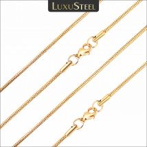 Luxus Stahl Edelstahl runde Schlangen kette Halskette für Frauen Männer Gold Farbe Twist Seil langen Kragen hochglanz poliert kein Verblassen 1-5mm