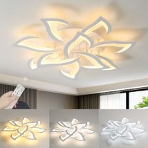 Luz de techo LED moderna con control remoto, lámpara regulable en forma de flor para dormitorio, temperatura de color ajustable