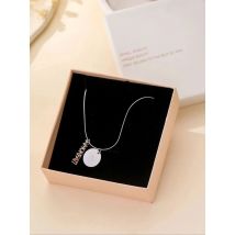 Customizable round Pendant Necklace Stainless Steel DIY Text Graphic Name Birthday Gift for Friends Secret Present