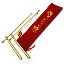 Tirante in rame, 2 aste per divinazione - rame massiccio e ottone, con confezione regalo e borsa - rilevamento dell'oro, dell'acqua, della caccia ai fantasmi