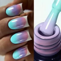 LILYCUTE 7 ml Thermo-Gel-Nagellack, 3 Schichten, Temperatur, Farbwechsel, Gel-Nagellack, Soak Off Winter Semi Permanent Gel Nail Art