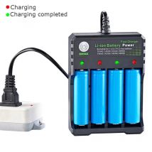 18650 Batterieladegerät Schwarz 1 2 4 Steckplätze AC 110 V 220 V Dual zum 18650-Laden 3,7 V wiederaufladbarer Lithium-Akku 4 Ports Ladegerät