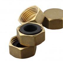 6 pezzi G3/8 pollici tappo per tubo dell'acqua in ottone raccordo filettato interno con guarnizioni in gomma tappo terminale per tubo da giardino arresto cieco