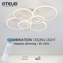 Nordic LED Ceiling Light Circular Acrylic with Remote Control Dimming Ceiling Lamp Living Room Dining Room Bedroom Decor Lights