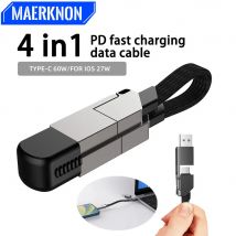 27w Multi-Anschluss Schnell ladekabel Zink legierung tragbare multifunktion ale Schlüssel bund PD-Kabel Datenkabel für iPhone Samsung Xiaomi