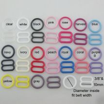 NBNLAF 100 Stück BH-Träger-Schnallen (50 Stück O-Ring + 50 Stück 8 Schieber), bunte Kunststoff-Schnalle, Einstellknöpfe, Unterwäsche-Zubehör
