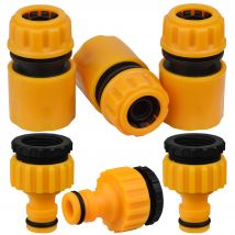 KESLA 6 Stück 1/2 Zoll Garten-Schnellschlauchverbinder, männliche Schlauchkupplung, Gewindebohrer-Adapter, Verlängerungsset für Schlauch, Rohr, Reparatur, ersetzen