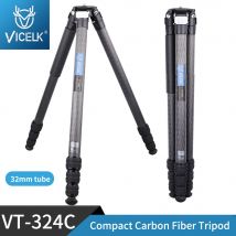 VICELK treppiede compatto in fibra di carbonio da 158cm treppiede da viaggio per fotocamera da 32mm per fotocamera DSLR, carico massimo 25kg,VT-324C