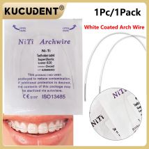 1 teil/paket Dental Weiß Farbe Beschichtet Bogen Draht Kieferorthopädische Unsichtbare Drahtbogen Super Elastische Niti Eiförmige Form Runde/Rechteckige