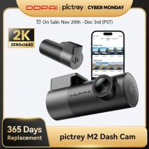 Pictrey M2 2K Dash Cam, Smart Voice Control, Support 24H Parking Monitor, Night Vision, 330° Rotatable Lens, Car DVR Camera
