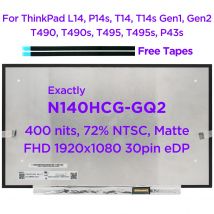 NOWOŚĆ N140HCG-GQ2 14.0 Ekran LCD do laptopa Lenovo ThinkPad L14 P14s T14 T14s Gen1 Gen2 T490 T490s T495 T495s P43s IPS FHD 30 pin