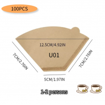 U-Shaped Disposable Coffee Filter Paper Bags Eco-Friendly Coffee Brewing Filters Hourglass Design for Coffee Supplies