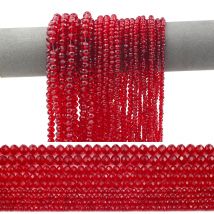 AB Color Red Faceted Crystal Glass Beads 3/4/6/8mm Flat Round Spacer Loose Beads For Diy Jewelry Making Bracelets Craft Supplies