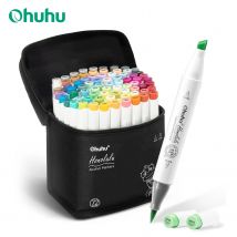 Ohuhu Honolulu 72 colori pennarelli set pennarelli per alcol artistici riutilizzabili doppia punta schizzi disegno manga materiale scolastico d'arte
