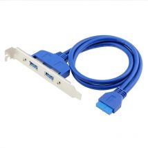 Pannello posteriore da USB 3.0 a 20PIN per scheda madre del computer PC con cavo Convertitore da 50 cm Adattatore cavo di estensione USB per desktop