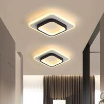 Lámpara de techo LED moderna, luz de techo LED cuadrada 21W 2350LM, luz de techo acrílica negra, iluminación interior para sala de estar dormitorio