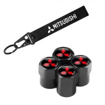 3D Metallo Auto Valvola Della Gomma Della Copertura Distintivo Dell'automobile Portachiavi In Nylon Accessorie Per Mitsubishi Asx Lancer 10 Outlander 3 l200 Xpander Pajero 4