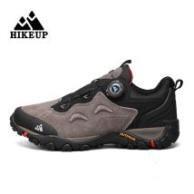 HIKEUP-Leather Shoes for Men, Outdoor Hiking Shoes, Tourist Trekking Sneakers, Mountain Climbing Trail Jogging Shoes, Turnbuckle