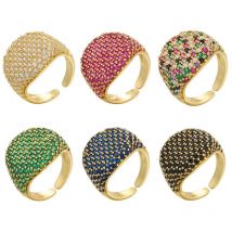 ZHUKOU nowy złoty kolor srebrny cukierkowy kryształowy pierścionek dla kobiet CZ cyrkon otwarcie kobiety pierścionek moda biżuteria hurtowych VJ337