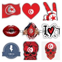 Adesivo bandiera nazionale Tunisia Adesivo per auto di marca Decal Decor per auto Motocross Racing Laptop Casco Tronco Decalcomania impermeabile in vinile