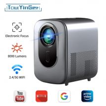 Touyinger NFX-007 1080P Full HD 8000 Lumen Smart Home Cinema Proiettore Linux Supporto Messa a fuoco elettronica Proiettore HDR10 5G WiFi 6
