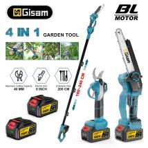 Akumulatorowa pilarka łańcuchowa Gisam z bezszczotkowym silnikiem, teleskopowa, 4w1, do cięcia gałęzi, narzędzie do przycinania ogrodu, kompatybilna z akumulatorami Makita 18V.