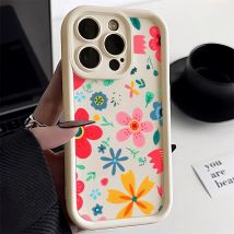 Bunte Blumen Handyhülle für iPhone 13, iPhone 15 14 12 11 Pro Max XR XS X 7 8 14 15 Plus SE, stoßfeste Silikonhülle