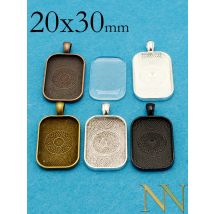 100 pcs - 20x30mm Rectangle Pendant Setting, Rectangle Pendant Tray, 30x30mm Bezel Pendant Blanks for Cabochons or Resin Frame