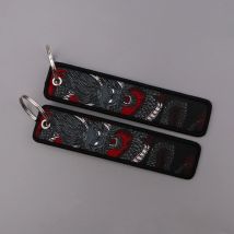 Cartoon Drache Stickerei Schlüsselanhänger Cooler Schlüsselanhänger für Motorräder Autos Schlüsselanhänger Schlüsselanhänger Schlüsselanhänger Chaveiro Schmuck Urlaubsgeschenk
