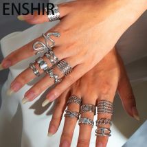 ENSHIR 316L Edelstahl Multi Layer Kreisförmige Linie Stern Offenen Ring für Frauen Männer Übertrieben Schmuck Geschenke Großhandel