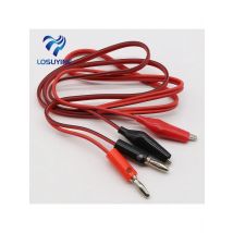 4mm Injection Banana Plug To Shrouded Copper Electrical Clamp Alligator Clip Test Cable Leads 1M For Testing Probe