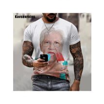 2022 Senior Lady Licking Popsicle Printed 3D T-shirt Kawaii Grandmother Funny T Shirt Men Women Summer Fashion Casual Clothes