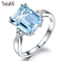 Vintage Silber 925 Ring mit Karat-Topas, Verlobungsring, edler 18K Farbsaphir-Ring, Schmuckstück für Damen