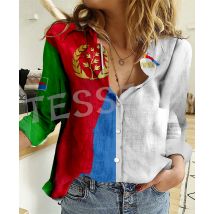 Afrika County Eritrea Flagge Löwe Tattoo Retro Vintage Streetwear 3dprint Harajuku Frauen lässig Button-Down-Shirts lange Ärmel x2