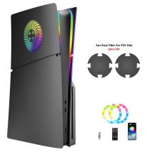 Konsolen abdeckplatten mit LED-Licht und Lüfter-Staub filter für Sony PS5 Slim Ersatz-Seiten platte für Playstation 5 Slim Disc