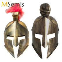 Kunststoff Spartan Knight Helm Sparta Maske Antike griechische römische Krieger Maske Halloween Cosplay Kostüm Performance Prop Erwachsene