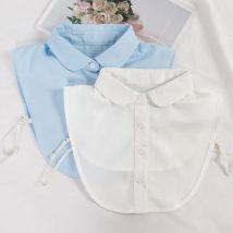 Frauen Frühling Herbst Baumwolle Weiß Vertikale Kleine Flip Kragen Vielseitig Hemd Pullover Mode Falsche Kragen Kleidung Zubehör