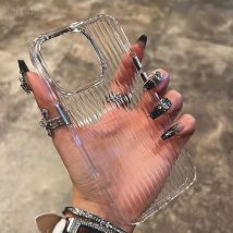 Transparente Handyhülle für iPhone 16, 15, 11, 12, 13, 14 Pro Max Plus, weiche gewellte Silikon-Stoßstange, transparente Hülle