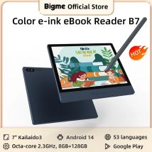 Bigme 7'' libro elettronico B7, lettore ebook con inchiostro a colori, 300PPI, 8GB+128GB, sistema aperto Android14, tablet ereader con chiamate 4G