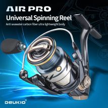 DEUKIO Rostfreie und glatte 5,2:1 Angelrolle aus Kohlefaser, ultraleichter Hauptkörper, 8 kg maximale Leistung, Spinnrad-Angelspule