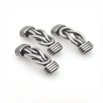 Punk Edelstahl Vintage Twists Handgelenk Leder Seil Titan Stahl Armband Flach mund Stecker Zubehör DIY Schmuck