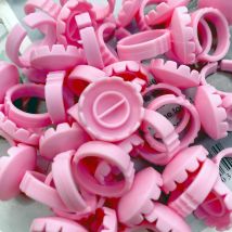 100Pcs Wholesale Disposable Eyelash Glue Fan Cup Rings Holder Container Tattoo Pigment Eyelash Extension Tools Lash Supplies