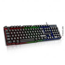 T20 Wired Keyboard Computer  Accessories Russian Spanish Keyboard USB Game RGB Backlit Mechanical Touch Keycap Standard 104 Keys