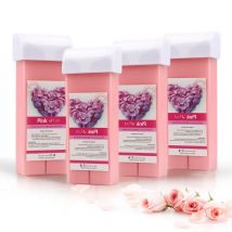 Rose Unisex Roll-On Enthaarungswachs Creme Haarentfernungsset mit Wachserhitzer Heiße Patronenwärmer Roller Waxing Equipment Tool