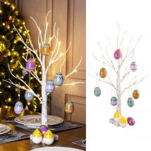 60 cm Ostern LED Birke Licht Baum Dekorationen Für Home Tisch Ostern Ei Ornament Hängen organische Baum Frohe Ostern Party liefert