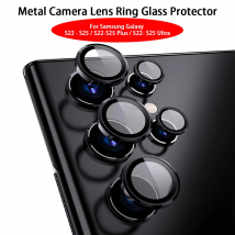 Metalowy pierścień obiektywu aparatu Szklane etui do Samsung Galaxy S22 S23 Ultra S24 Plus S25 Ultra Osłona ekranu obiektywu aparatu Osłona obiektywu