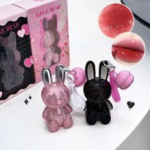 Gege Bear Pink Rabbit Velvet Matte Lip Cream Black Rabbit Water light smalto per labbra opaco specchio pendente rossetto lucidalabbra